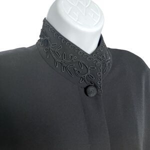 JONES NEW YORK DRESS Vintage Black Longline button Up Dress Size 16